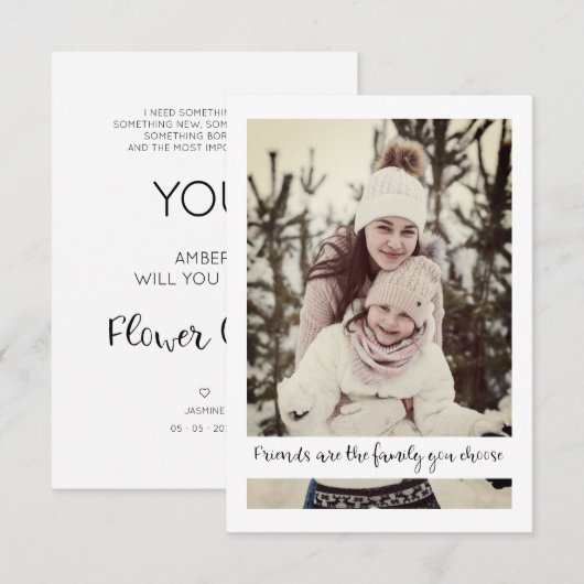 Will You Be My Flower Girl Quote Photo Proposal (Voorkant / Achterkant)