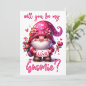 Will You Be My Gnomie - Valentijnsdag Kaart (Staand voorkant)