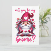 Will You Be My Gnomie - Valentijnsdag Kaart (Staand voorkant)