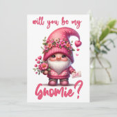 Will You Be My Gnomie - Valentijnsdag Kaart (Staand voorkant)