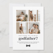 Will You Be My Godfather 4 Photo Proposal Card Kaart (Voorkant)
