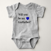 will you be my godfather baby bodysuit (Voorkant)