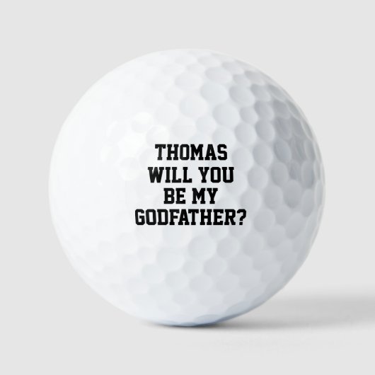 Will You Be My Godfather Godparent Proposal Golfer Golfballen (Voorkant)
