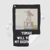 Will You Be My Godfather Godparent Proposal Golfer Golfhanddoek (Insitu)