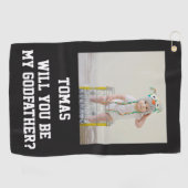 Will You Be My Godfather Godparent Proposal Golfer Golfhanddoek (Horizontaal)