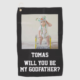 Will You Be My Godfather Godparent Proposal Golfer Golfhanddoek