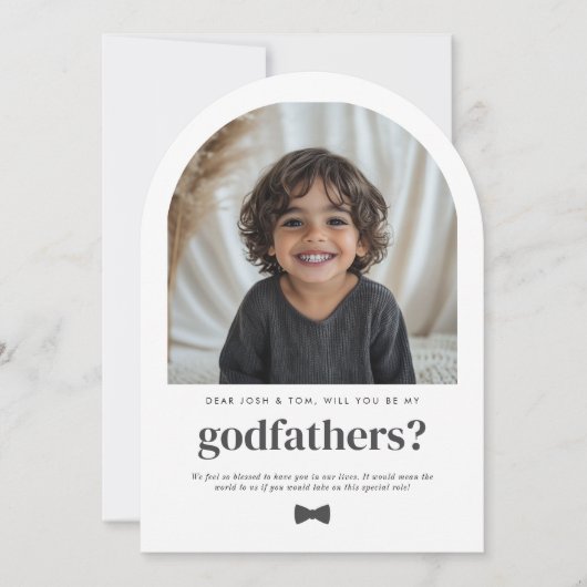 Will You Be My Godfathers Arch Photo Proposal Kaart (Voorkant)
