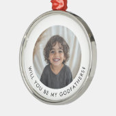 Will You Be My Godfathers Photo Proposal Metalen Ornament (Links)