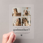 Will You Be My Godmother 4 Photo Proposal Card Acryl Uitnodigingen (Insitu (Draagbaar))