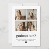 Will You Be My Godmother 4 Photo Proposal Card Kaart (Voorkant)