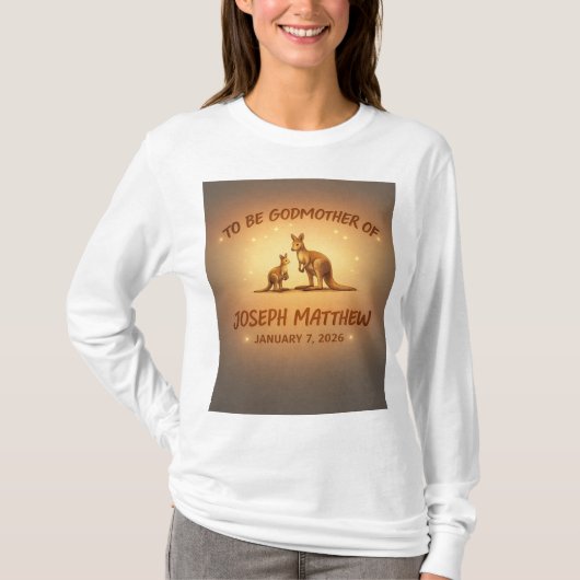 Will You Be My Godmother?” Kangaroo Keepsake Desig T-shirt (Voorkant)
