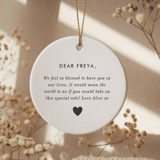 Will You Be My Godmother Photo Proposal Keramisch Ornament