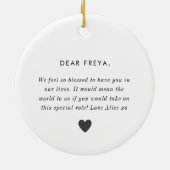 Will You Be My Godmother Photo Proposal Keramisch Ornament (Achterkant)