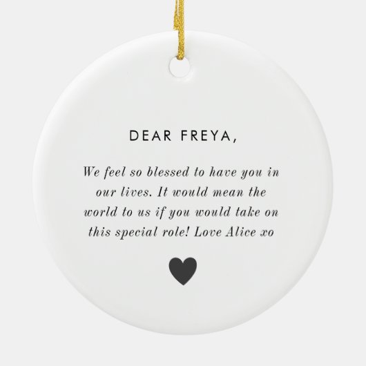 Will You Be My Godmother Photo Proposal Keramisch Ornament (Achterkant)