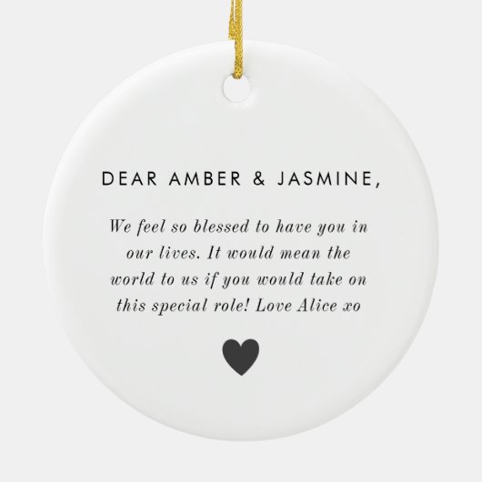 Will You Be My Godmothers Photo Proposal Keramisch Ornament (Achterkant)