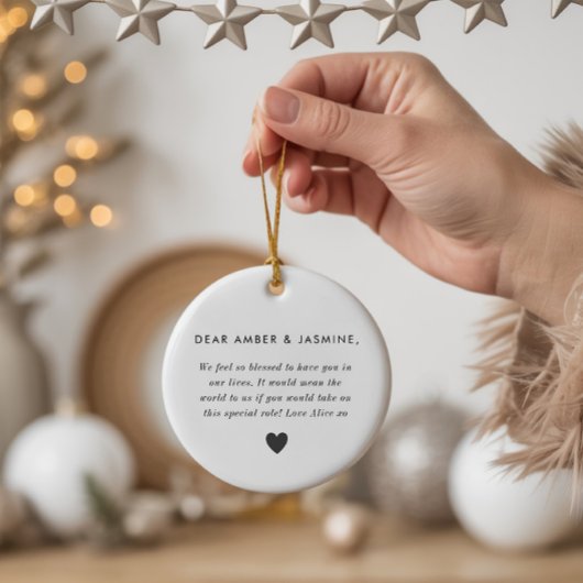 Will You Be My Godmothers Photo Proposal Keramisch Ornament