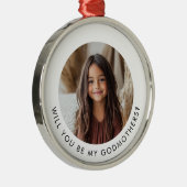 Will You Be My Godmothers Photo Proposal Metalen Ornament (Rechts)
