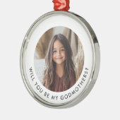 Will You Be My Godmothers Photo Proposal Metalen Ornament (Links)