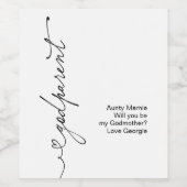 Will You Be My Godparent Godparent Proposal Wijn Etiket (Enkel label)