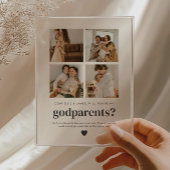 Will You Be My Godparents 4 Photo Proposal Card Acryl Uitnodigingen