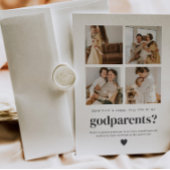 Will You Be My Godparents 4 Photo Proposal Card Kaart
