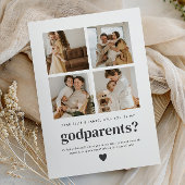 Will You Be My Godparents 4 Photo Proposal Card Kaart