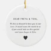 Will You Be My Godparents Photo Proposal Boy Twins Keramisch Ornament (Achterkant)