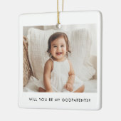 Will You Be My Godparents Photo Proposal Keramisch Ornament (Links)