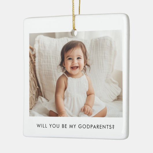 Will You Be My Godparents Photo Proposal Keramisch Ornament (Links)