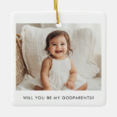 Will You Be My Godparents Photo Proposal Keramisch Ornament (Voorkant)
