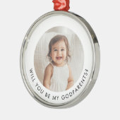Will You Be My Godparents Photo Proposal Metalen Ornament (Links)