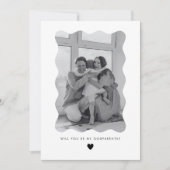 Will You Be My Godparents Wavy Photo Proposal Card Kaart (Voorkant)