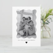 Will You Be My Godparents Wavy Photo Proposal Card Kaart (Staand voorkant)