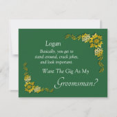 Will You Be My Groomsman? Emerald Green & Gold (Voorkant)