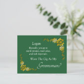 Will You Be My Groomsman? Emerald Green & Gold (Staand voorkant)