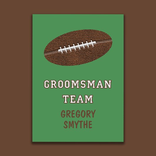 Will You Be My Groomsman Football Theme Card Kaart