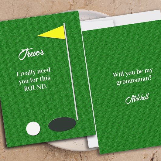 Will You Be My Groomsman Golf Proposal Cards Kaart