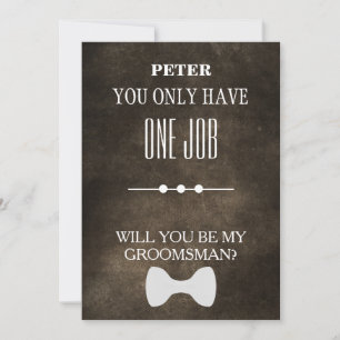 Will  You  Be My Groomsman? Invitation Kaart