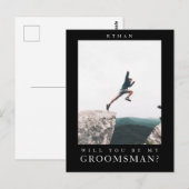 Will you be my Groomsman Minimalist Photo Modern Briefkaart (Voorkant / Achterkant)
