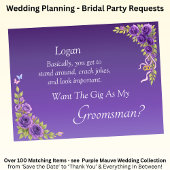 Will You Be My Groomsman? Purple Mauve Flowers