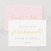 Will You Be My Jr.Bridesmd Kaart - Gouden Stippen  (Voorkant / Achterkant)