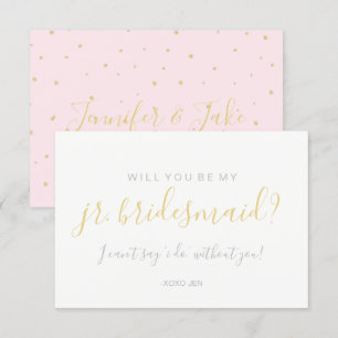 Will You Be My Jr.Bridesmd Kaart - Gouden Stippen 