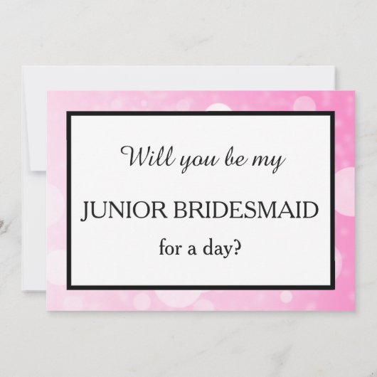 Will you be my junior bridesmaid? invitation kaart (Achterkant)