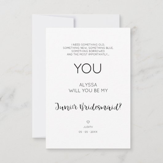Will You Be My Junior Bridesmaid Photo Proposal (Achterkant)