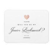 Will You Be My Junior Bridesmaid Pink Heart Magneet (Horizontaal)
