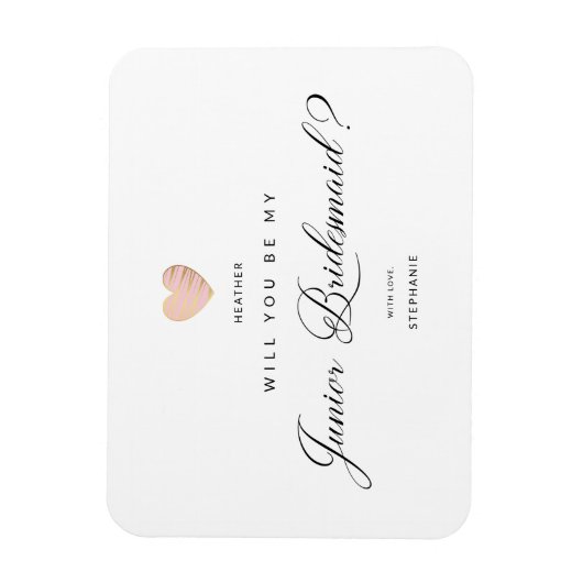 Will You Be My Junior Bridesmaid Pink Heart Magneet (Verticaal)