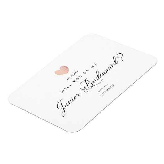 Will You Be My Junior Bridesmaid Pink Heart Magneet (Linkerzijde)