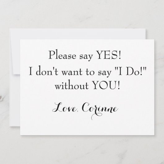 Will You Be My Maid of Honor 5' x 7" Uitnodiging (Achterkant)