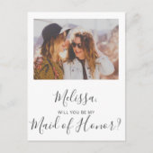 Will You Be My Maid of Honor Eenvoudige foto Uitnodiging Briefkaart (Voorkant)