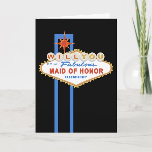 Will You Be My Maid of Honor Las Vegas Teken Kaart (Voorkant)